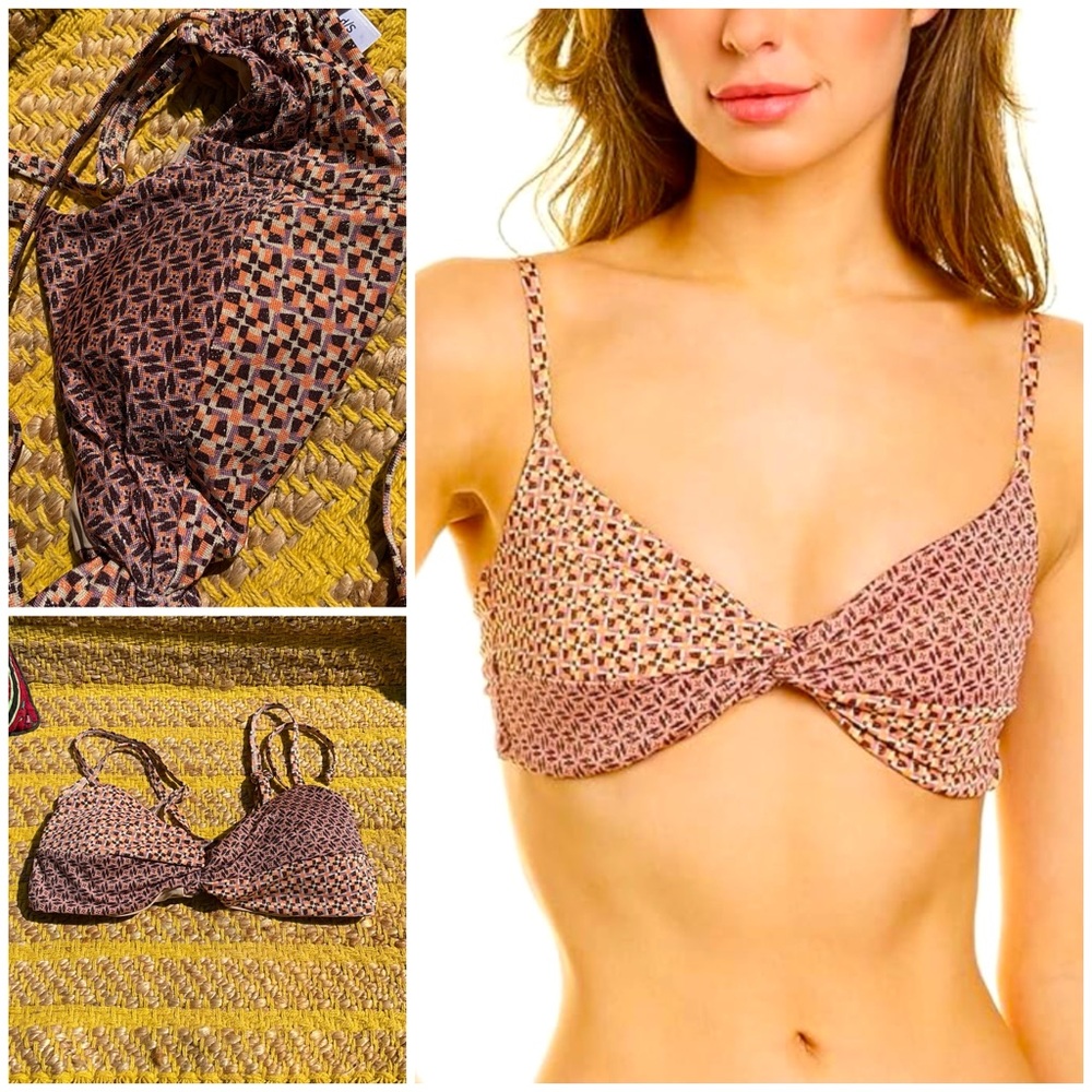 L*Space Ringo Shimmer Fabric Bikini Top size small